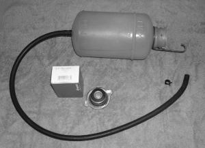 Installation supplies - tank, hose, clamp, pressure cap & NAPA box